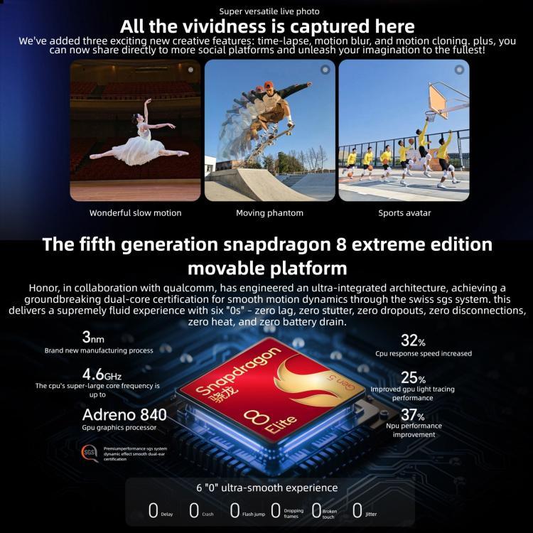 Honor Magic8 Pro, 16GB+512GB, 화면 지문 인식, 6.71인치 MagicOS 10.0 / Android 16 Snapdragon 8 Elite 5세대 옥타 코어, 네트워크: 5G, NFC, OTG, 16GB+512GB