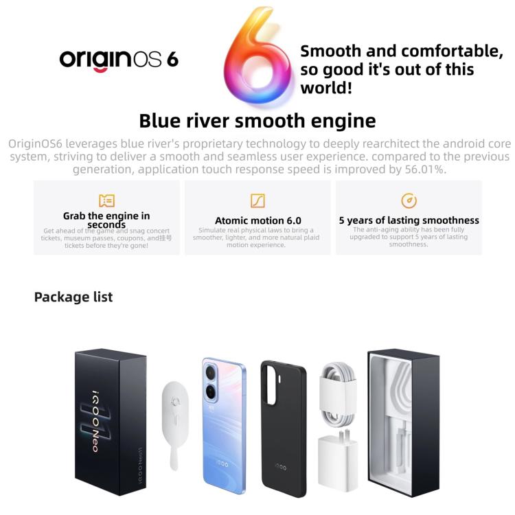 vivo iQOO Neo11, 16GB+512GB, 페이스 ID / 화면 지문 인식, 6.82인치 안드로이드 16 OriginOS 6 스냅드래곤 8 엘리트 옥타 코어, OTG, NFC, 네트워크: 5G, iQOO Neo11, 16GB+512GB