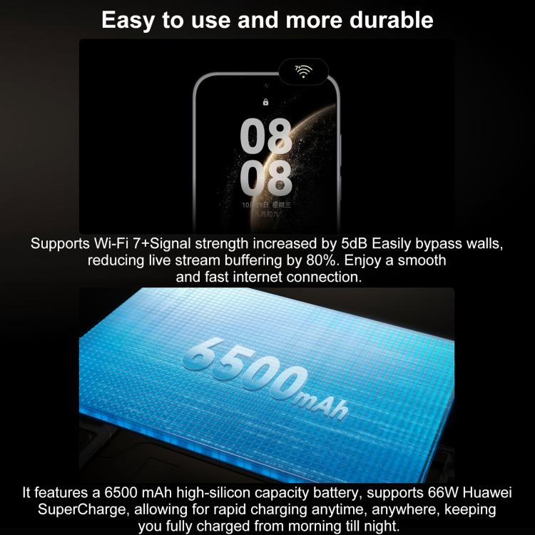 HUAWEI Mate 70 Air, 16GB+512GB, 측면 지문 인식, 7인치 HarmonyOS 5.1 Kirin 9020B, NFC, OTG, 구글 플레이 미지원, 16GB+512GB