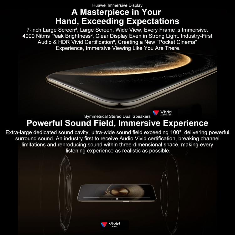 HUAWEI Mate 70 Air, 16GB+512GB, 측면 지문 인식, 7인치 HarmonyOS 5.1 Kirin 9020B, NFC, OTG, 구글 플레이 미지원, 16GB+512GB