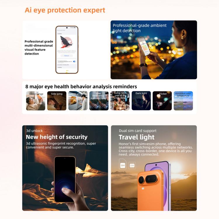 Honor Magic8 Pro Air, 16GB+1TB, 화면 지문 인식, 6.31인치 MagicOS 10.0 / Android 16 Dimensity 9500 옥타 코어, 네트워크: 5G, NFC, OTG, 16GB+1TB