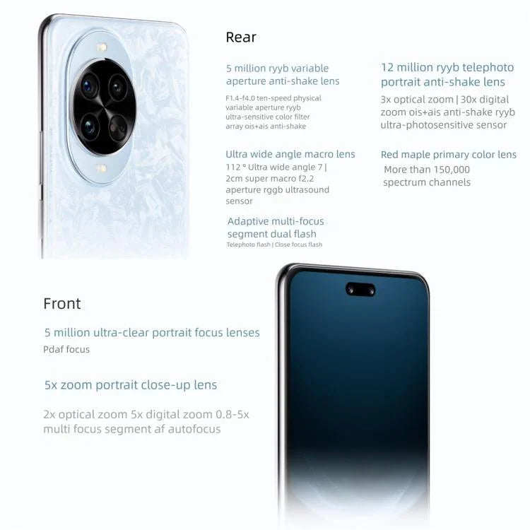 Huawei nova 14 Pro, 12GB+512GB, 측면 지문 인식, 6.78인치 HarmonyOS 5.0, NFC, OTG, 구글 플레이 미지원, 12GB+512GB, nova 14 Pro, 12GB+512GB