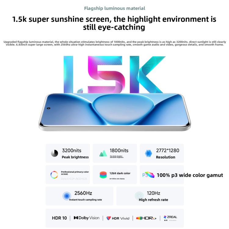 샤오미 레드미 노트 15 프로+ 5G, 16GB+512GB, 6.83인치 샤오미 하이퍼OS 2 스냅드래곤 7s 4세대 옥타 코어, 네트워크: 5G, NFC, 16GB+512GB