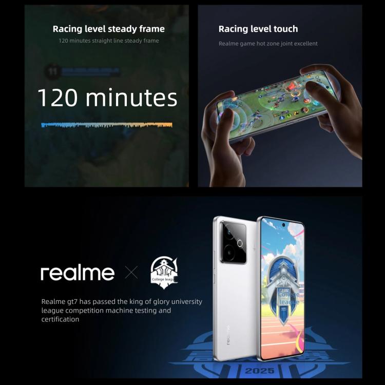 Realme GT7, 16GB+1TB, 6.8 inch Android 15 / Realme UI 6.0 MediaTek Dimensity 9400+ Octa Core, NFC, Network: 5G, Support Google Play, 16GB+1TB