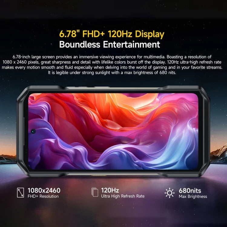 Ulefone Armor 27 Pro 러기드 폰, 12GB+256GB, 야간 투시, 10600mAh, 6.78인치 안드로이드 14 MediaTek Dimensity 6300 옥타 코어, 네트워크: 5G, NFC, Armor 27 Pro