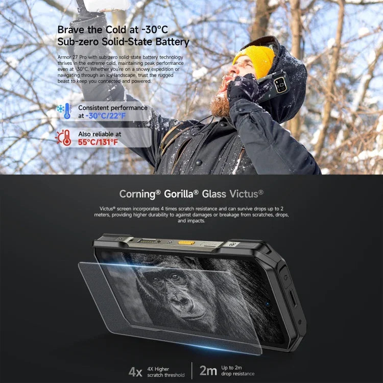 Ulefone Armor 27 Pro 러기드 폰, 12GB+256GB, 야간 투시, 10600mAh, 6.78인치 안드로이드 14 MediaTek Dimensity 6300 옥타 코어, 네트워크: 5G, NFC, Armor 27 Pro