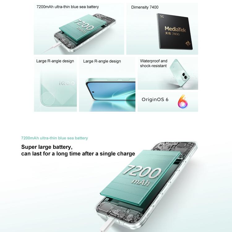 vivo iQOO Z11x, 12GB+512GB, 측면 지문 인식, 6.76인치 Android 16 OriginOS 6 Dimensity 7400 옥타 코어, OTG, NFC, 네트워크: 5G, 구글 플레이 지원, 12GB+512GB