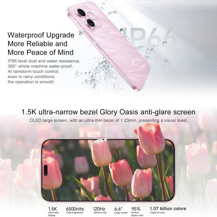 Honor X80i, 12GB+512GB, 화면 내 지문 인식, 6.6인치 MagicOS 10.0 Android 16.0 Dimensity 6500 Elite 옥타 코어, 네트워크: 5G, OTG, NFC, 12GB+512GB