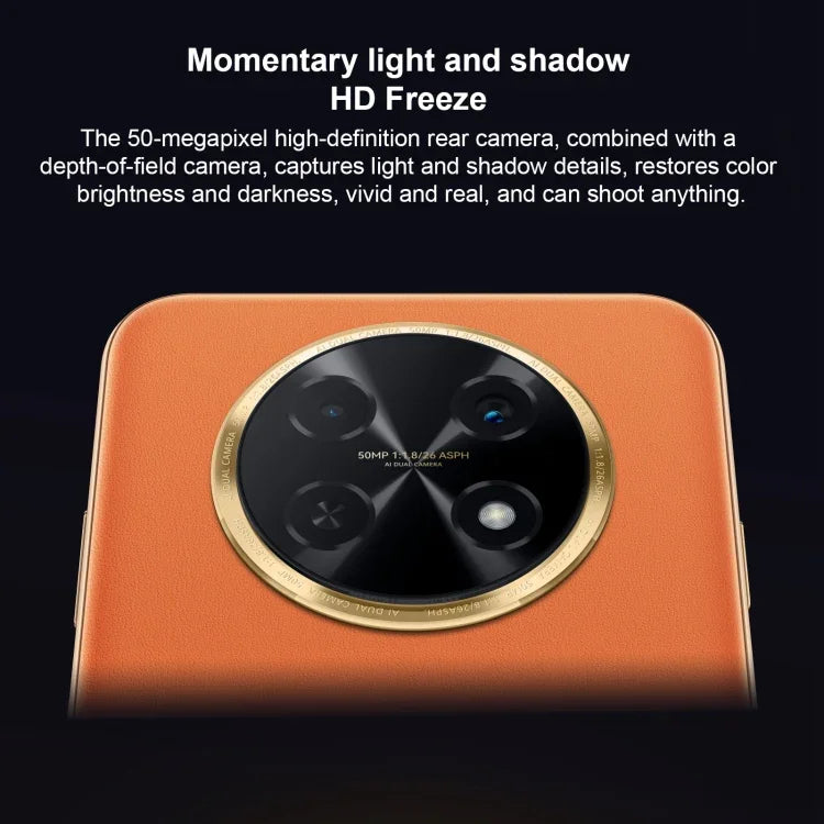 듀얼 후면 카메라, 측면 지문 인식, 7000mAh 배터리, 6.95인치 HarmonyOS 3.0 Qualcomm Snapdragon 680 옥타 코어 2.4GHz, 네트워크: 4G, OTG, NFC, 구글 플레이 미지원, 512GB 블랙, 512GB 오렌지