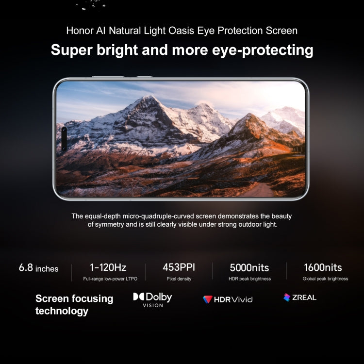 Honor Magic7 Pro, 16GB+512GB, 화면 지문 인식, 6.8인치 MagicOS 9.0 / Android 15 Snapdragon 8 Elite 3nm 옥타 코어, 네트워크: 5G, NFC, OTG, 구글 플레이 미지원, 16GB+512GB