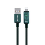 WK WDC-180 6A 파이오니어 시리즈 USB to 8핀 투명 고속 충전 데이터 케이블, 길이: 1m, USB to 8핀