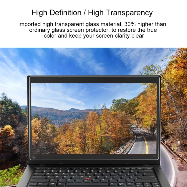 Lenovo ThinkPad L480 14인치용 0.4mm 9H 표면 경도 풀 스크린 강화유리 필름, Lenovo L480