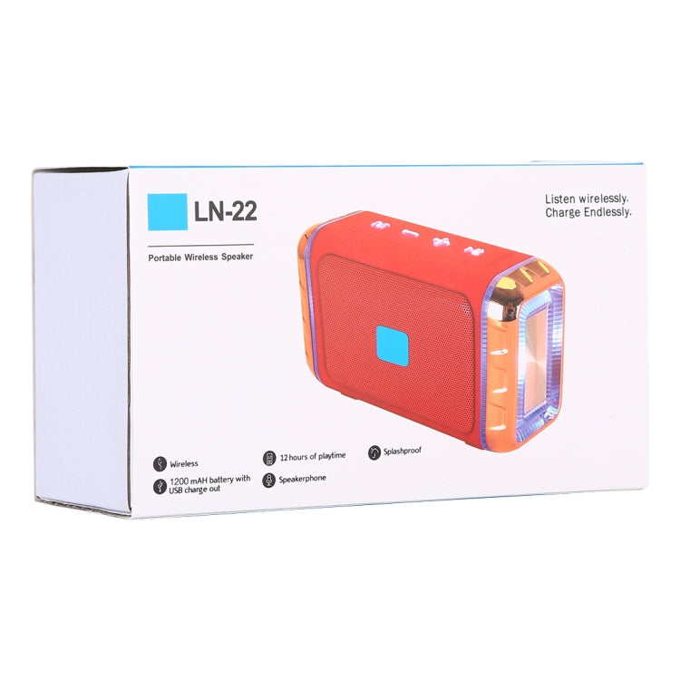 LN-22 DC 5V 휴대용 무선 스피커 핸즈프리 통화 및 듀얼 컬러 LED 라이트 지원, USB & TF 카드 & 3.5mm AUX 지원, LN-22
