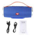 T&G TG109 휴대용 무선 블루투스 V4.2 스테레오 스피커 핸들 포함, 내장 마이크, 핸즈프리 통화 및 TF 카드 및 AUX IN 및 FM 지원, TG109
