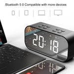 AEC BT501 블루투스 5.0 미니 스피커 LED & 알람 시계 & 시계 & 거울, 32G TF 카드 지원, BT501