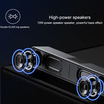 LEERFEI E91 10W 롱 바 형태 듀얼 스피커 멀티미디어 라디오 블루투스 오디오, TF 카드 / U 디스크 / 3.5mm AUX 지원