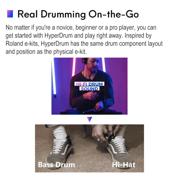 Hyperdrum 체감형 가상 드럼 키트 스마트 휴대용 악기, Hyperdrum 체감형 가상 드럼