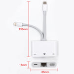 NK-107 Pro 3 in 1 USB-C / 타입-C + 8핀 수컷 to USB + RJ45 + 8핀 충전 암컷 인터페이스 어댑터, NK-107 Pro