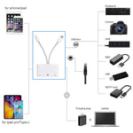 NK-107 Pro 3 in 1 USB-C / 타입-C + 8핀 수컷 to USB + RJ45 + 8핀 충전 암컷 인터페이스 어댑터, NK-107 Pro