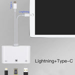 NK-107 Pro 3 in 1 USB-C / 타입-C + 8핀 수컷 to USB + RJ45 + 8핀 충전 암컷 인터페이스 어댑터, NK-107 Pro