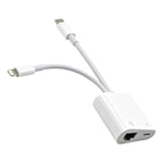 NK-1035 Pro 2 in 1 USB-C / 타입-C + 8핀 수컷 to RJ45 + 8핀 충전 암컷 인터페이스 어댑터, NK-1035 Pro