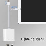 NK-1035 Pro 2 in 1 USB-C / 타입-C + 8핀 수컷 to RJ45 + 8핀 충전 암컷 인터페이스 어댑터, NK-1035 Pro