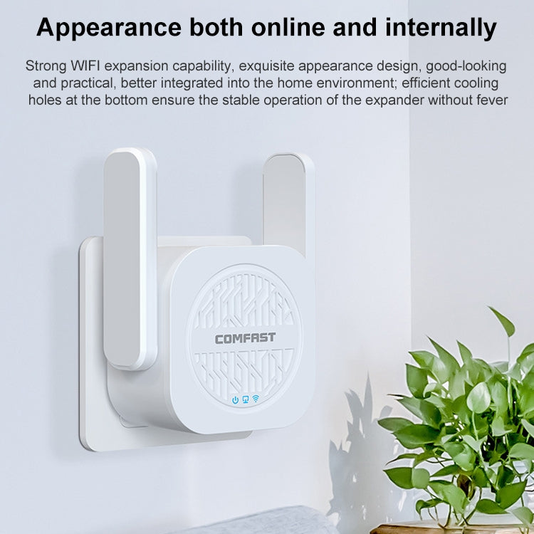 COMFAST CF-WR765AC 1200Mbps 듀얼 밴드 무선 리피터 증폭기 외부 안테나 포함, CF-WR765AC