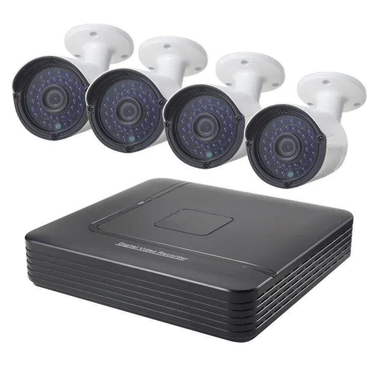 A4B2 4채널 총알형 IP 카메라 NVR 키트, 야간 투시 / 동작 감지 지원, IR 거리: 20m, A4B2/키트 720P, A4B2/키트 1080P, A4B2/키트 960P