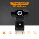 ESCAM PVR006 HD 1080P USB2.0 HD 웹캠 마이크 포함 PC용, PVR006