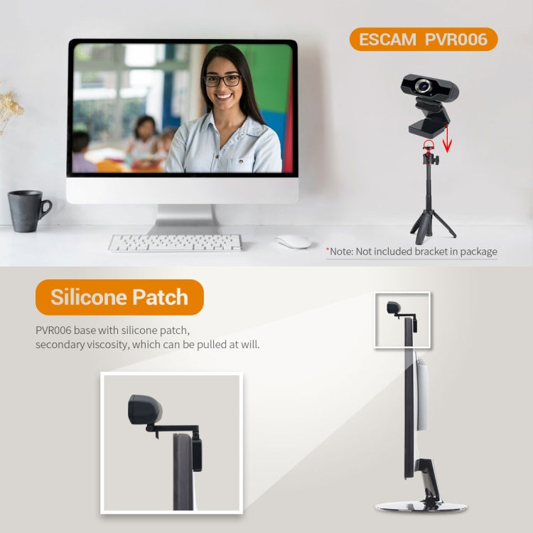 ESCAM PVR006 HD 1080P USB2.0 HD 웹캠 마이크 포함 PC용, PVR006
