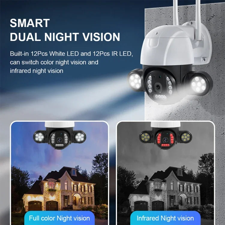 QX55 300만 화소 IP65 방수 2.4G 무선 IP 카메라, 모션 감지 & 양방향 오디오 & 야간 시야 & TF 카드 지원, EU 플러그, QX55