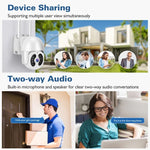 Tuya QX56 300만 화소 IP66 방수 2.4G 무선 IP 카메라, 아마존 알렉사 & 구글 홈 & 모션 감지 & 양방향 오디오 & 풀 컬러 야간 시야 & TF 카드 지원, EU 플러그, 아마존 알렉사 & 구글 홈 지원