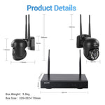 ESCAM WNK618 300만 화소 8채널 무선 돔 카메라 HD NVR 보안 시스템, 동작 감지 및 양방향 오디오 및 풀컬러 야간 시야 및 TF 카드 지원, EU 플러그, WNK618