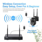 ESCAM WNK618 300만 화소 8채널 무선 돔 카메라 HD NVR 보안 시스템, 동작 감지 및 양방향 오디오 및 풀컬러 야간 시야 및 TF 카드 지원, EU 플러그, WNK618