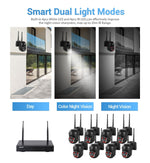 ESCAM WNK618 300만 화소 8채널 무선 돔 카메라 HD NVR 보안 시스템, 동작 감지 및 양방향 오디오 및 풀컬러 야간 시야 및 TF 카드 지원, EU 플러그, WNK618