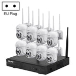 ESCAM WNK718 HD 300만 화소 8채널 무선 + 8IPC 무선 NVR 보안 시스템, 영국 플러그, WNK718