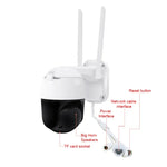 QX36 1080P 3.0MP 3.6mm 렌즈 IP65 방수 PTZ 360도 회전 WiFi 카메라, 주야간 풀 컬러 및 양방향 음성 인터콤 및 모션 휴머노이드 감지 및 비디오 재생 및 128GB TF 카드 지원, AU 플러그, QX36