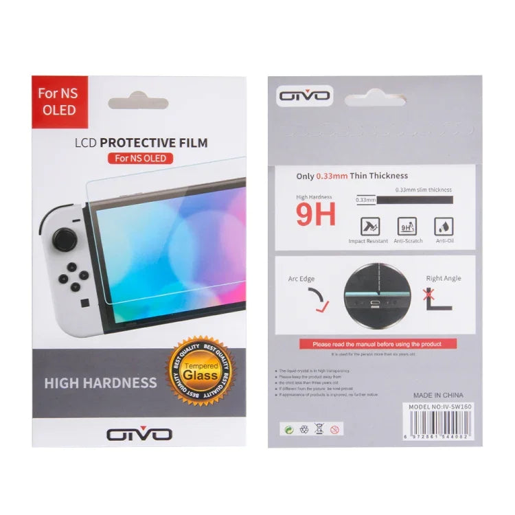 닌텐도 스위치 OLED용 OIVO IV-SW160 0.33mm 두께 9H 경도 강화 유리 필름, IV-SW160