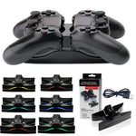 특별 UFO 모양 2 x USB 충전 도크 스탠드 / 컨트롤러 충전 스탠드 PS4 플레이스테이션 4용 다중 색상 LED 포함, PS용