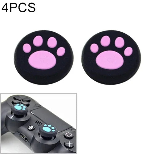 PS4 / PS3 / PS2 / XBOX360 / XBOXONE / WIIU 게임패드 조이스틱용 4개입 귀여운 고양이 발바닥 실리콘 보호 커버