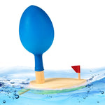 Baby Toys Wooden Balloon Boat Balloon Powered Boat Child Wooden Bath Toys, Wooden Balloon Boat