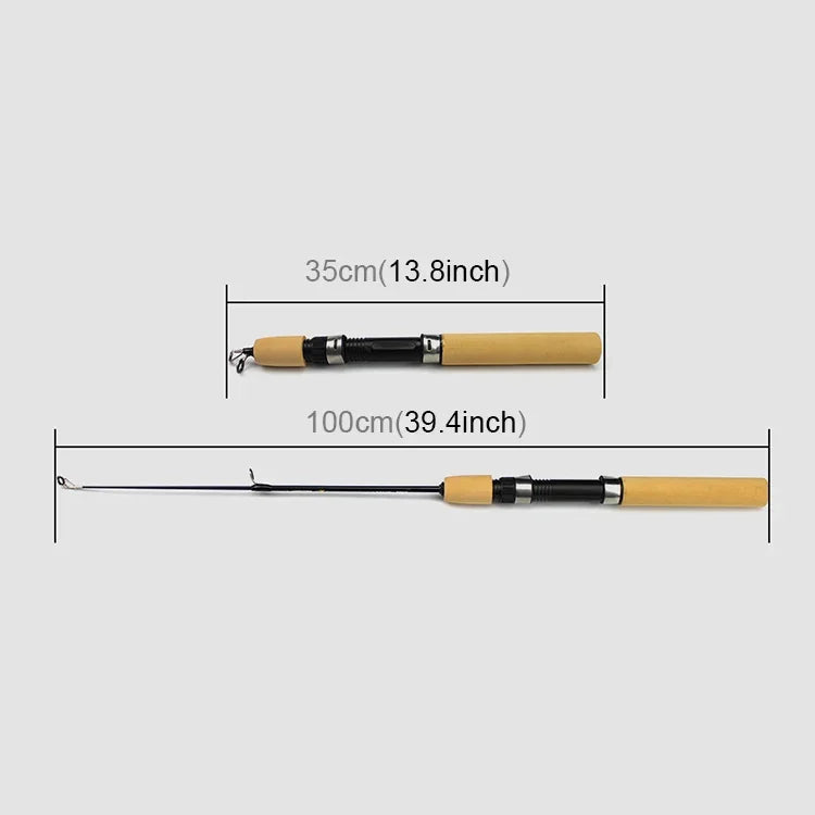 35cm 휴대용 얼음 낚싯대 새우 낚싯대 미끼 낚시 장비 부품, 연장 길이: 100cm, 35cm