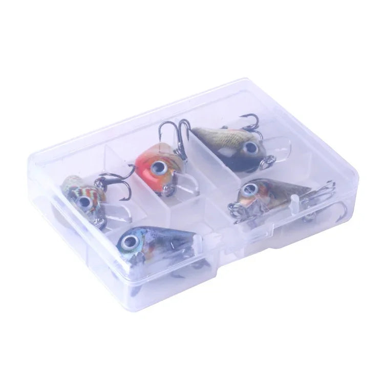 HENGJIA 5개 2.7cm/1.5g 루어 바위 낚시 루어 미끼 바이오닉 키트 플라스틱 박스 포함, Box008