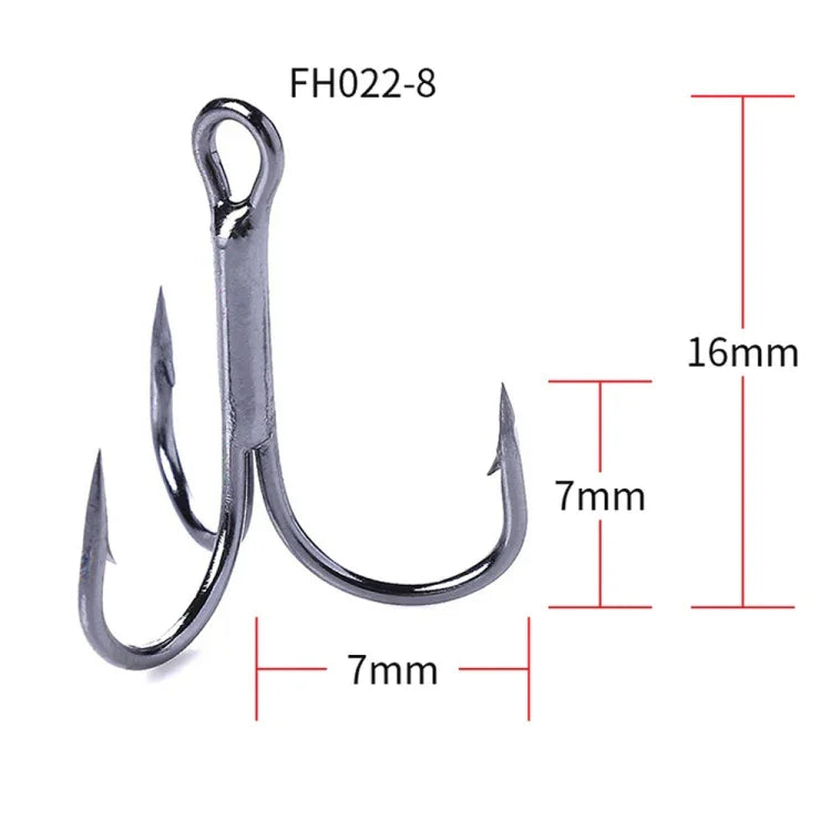HENGJIA 20개입 클래식 블랙 고탄소강 낚시 삼지창 트레블 훅, 8# FH022