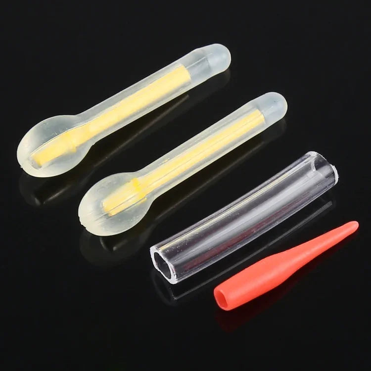 10팩 OCEAN SUN 전구형 발광 부표 야간 낚시 라이트 스틱, 가시거리: 25m, 크기: 3.0 x 25mm, 전구형, 가시거리: 25m