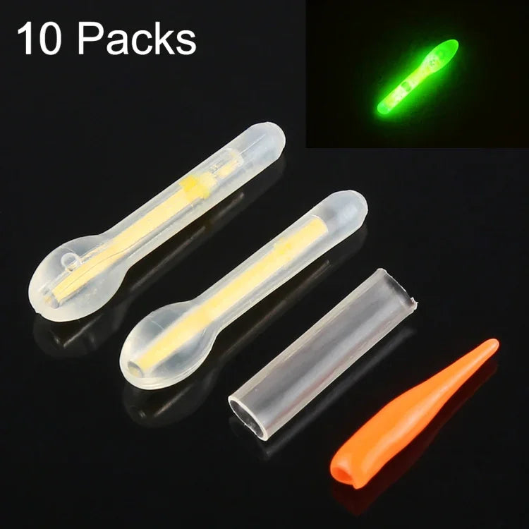 10팩 전구형 발광 부표 야간 낚시 라이트 스틱, 가시거리: 30m, 크기: 3.0 x 25mm, 전구형, 가시거리: 30m