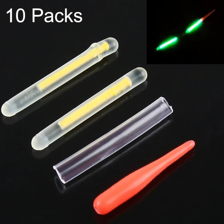10팩 OCEAN SUN 초미세 발광 부표 야간 낚시 라이트 스틱, 가시거리: 15m, 크기: 2.2 x 20mm, 초미세, 가시거리: 15m