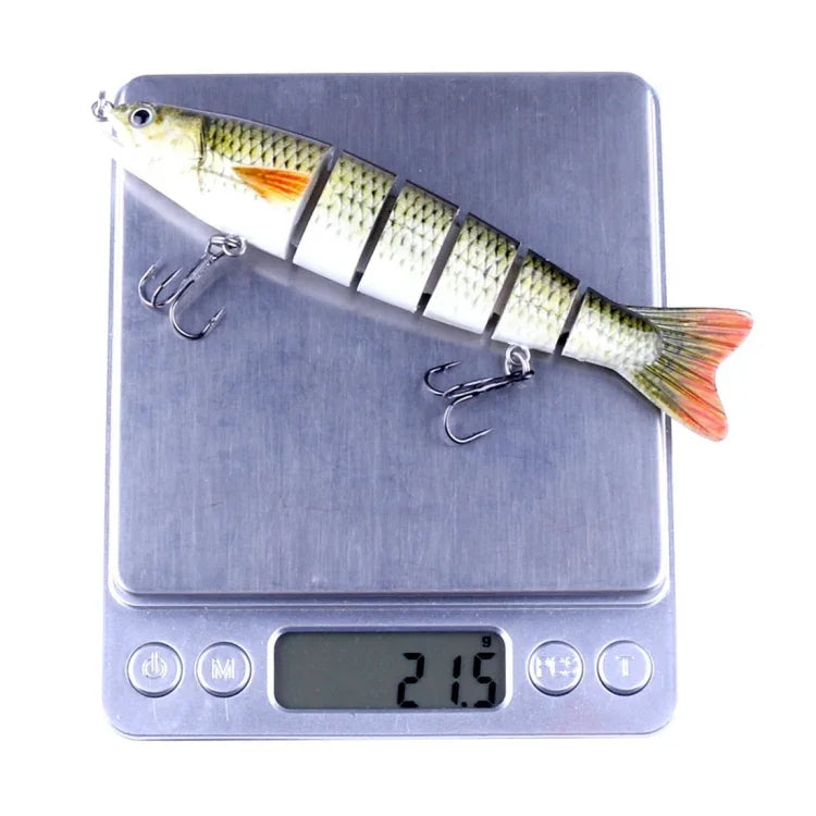 HENGJIA JM026 6# 12.7cm 22g 다단 플라스틱 하드 미끼 인공 낚시 미끼 삼중 바늘 포함, 무작위 색상 배송, JM026 6# 12.7cm
