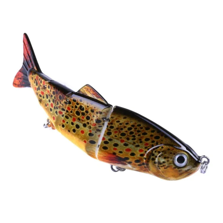 HENGJIA JM022-X 12cm 16.8g 다단 플라스틱 하드 베이트 인공 낚시 미끼 삼지창 훅 포함, 무작위 색상 배송, JM022-X 12cm