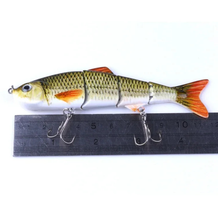 HENGJIA JM022-X 12cm 16.8g 다단 플라스틱 하드 베이트 인공 낚시 미끼 삼지창 훅 포함, 무작위 색상 배송, JM022-X 12cm